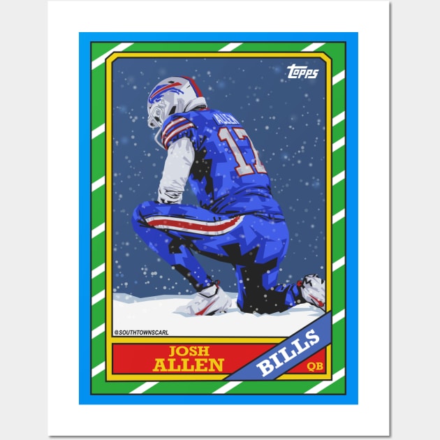 Josh Allen 1986 Football Card Wall Art by Carl Cordes